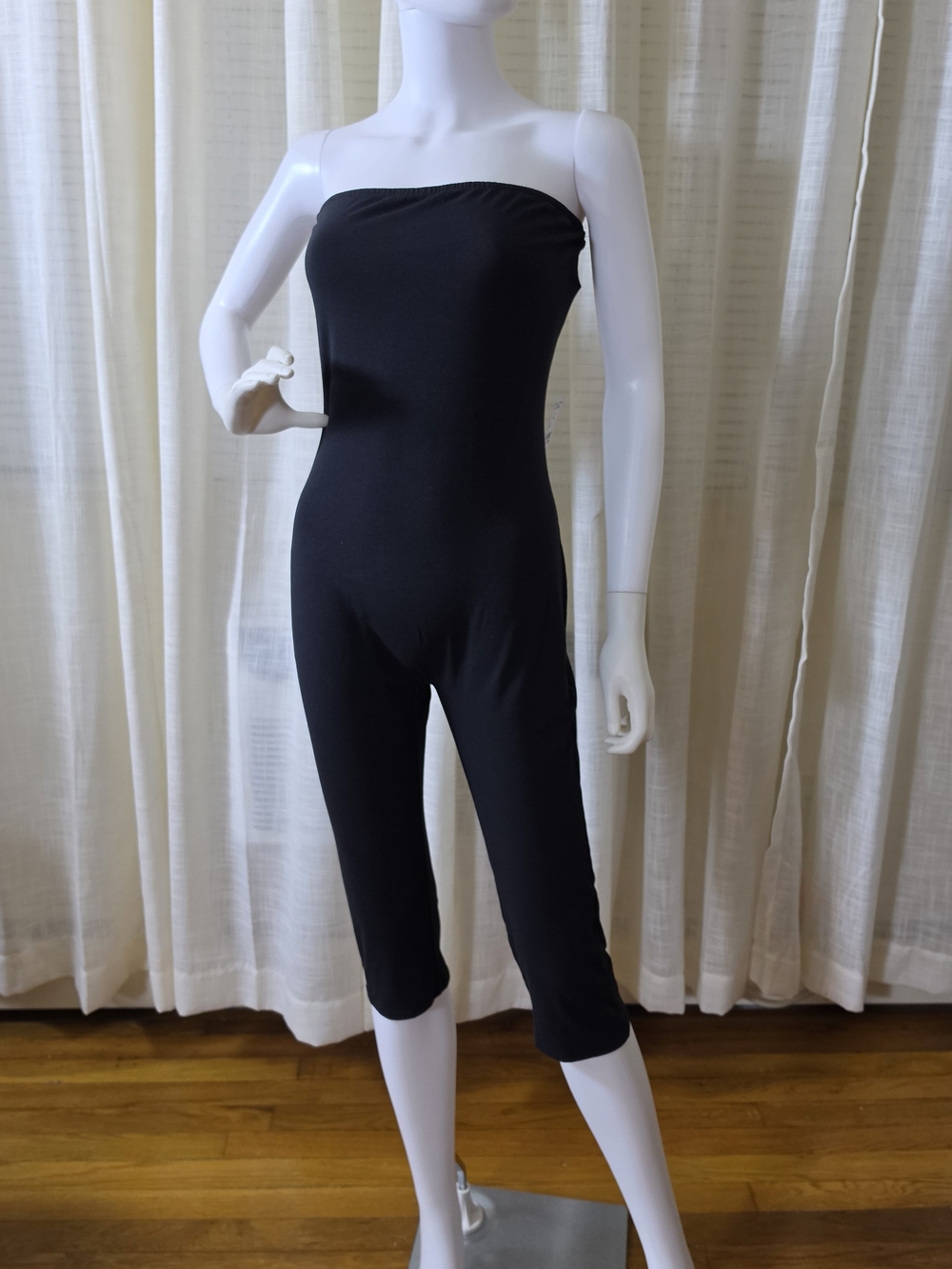 Lovers + Friends Strapless Black Capri Jumpsuit